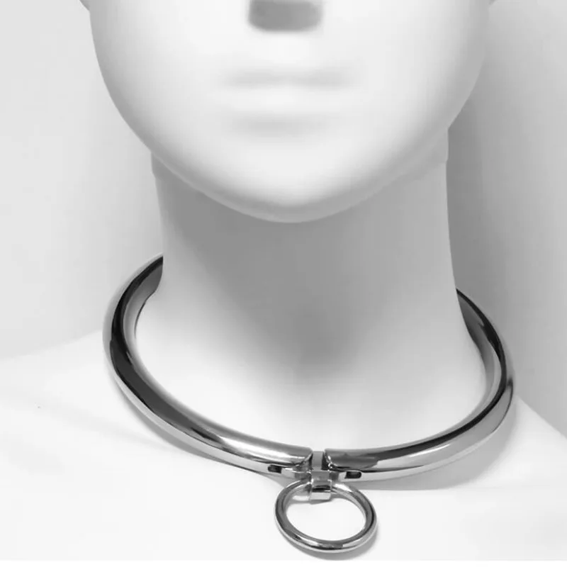 Metal Hard – Stainless Steel Combination Lock Collar with D-Ring, 12 CM Inner Diameter
