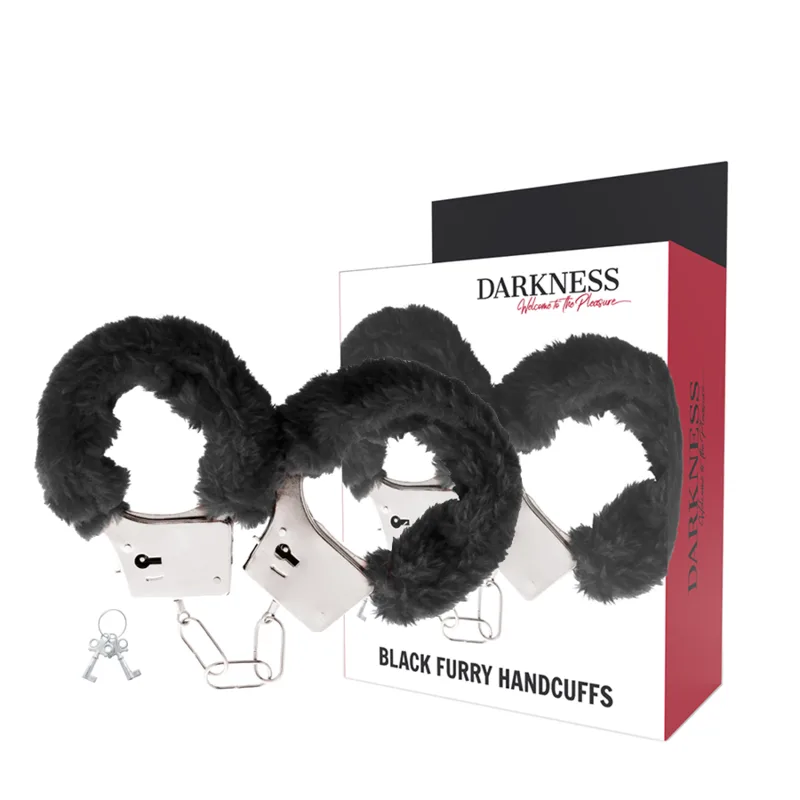 Darkness - Black Lined Metal Handcuffs for Restraint Play