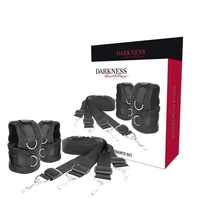 Darkness - Bed Restraint Tie Set with Adjustable Wrist & Ankle Cuffs