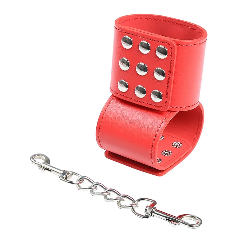 Ohmama Fetish Series – Red Restraint Handcuffs with Snap Closure