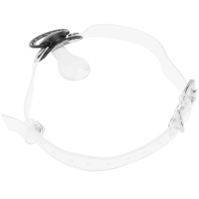 Ohmama Fetish Transparent Pacifier Gag with Adjustable Straps