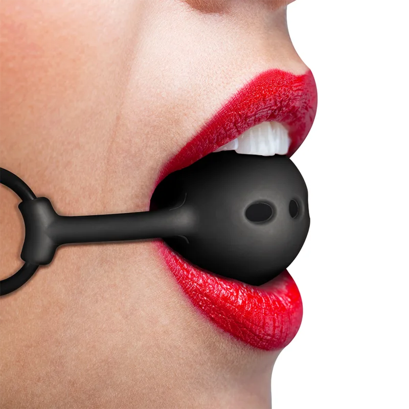 Fetish Submissive Bondage - Breathable Silicone Ball Gag with Quick-Release Buckle