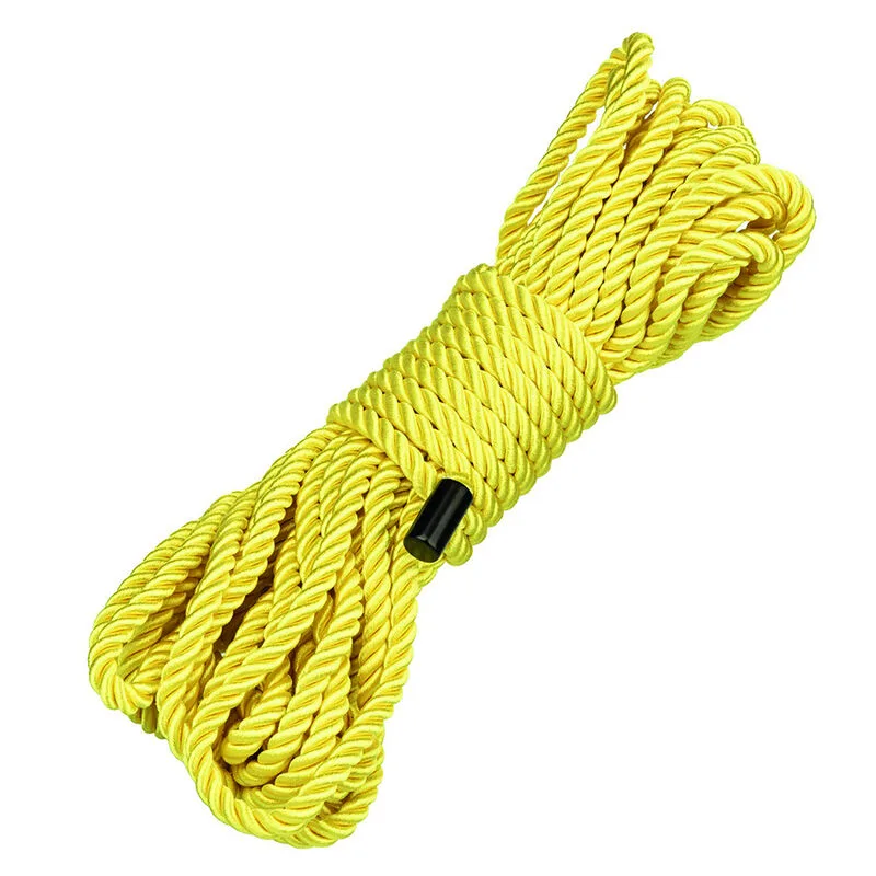CalExotics Boundless Rope 10M – Gult mjukt bondagerep för fasthållningslek