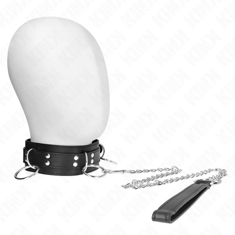 Kink 3-Ring Restraint Collar Halsband med Rem – 80 cm Halsband / 53 x 5 cm Rem