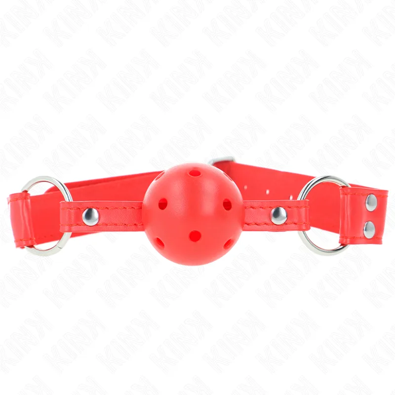 Kink Complete Röd Ihålig Hård Munkavle - 62mm Boll med 2cm Rem