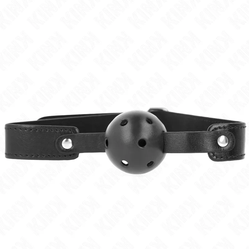 Kink Andningsbar Ballgag med 4,5 cm Boll och 65 x 2,5 cm Justerbar Rem – Svart
