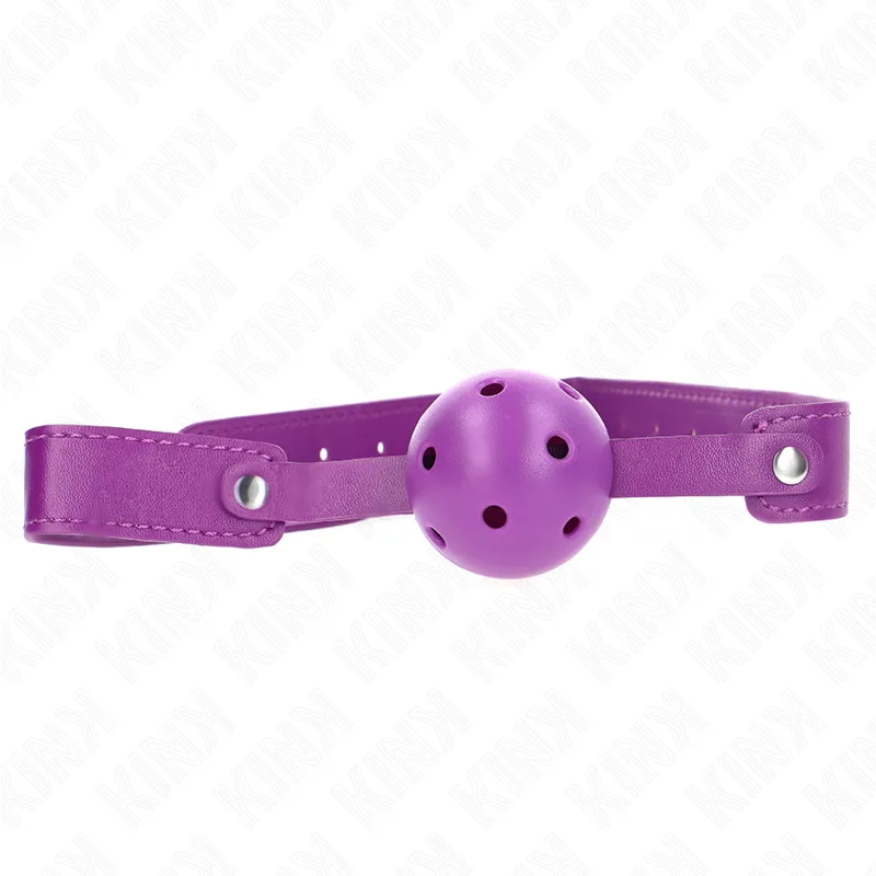 Kink Lila Andningsbar Ballgag – 4,5 cm Boll med 65 x 2,5 cm Rem