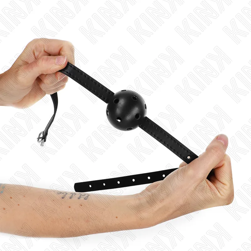 Kink Simplicity Andningsbar Ballgag – 4,5 cm Boll med 62 x 1,5 cm Justerbar Rem, Svart