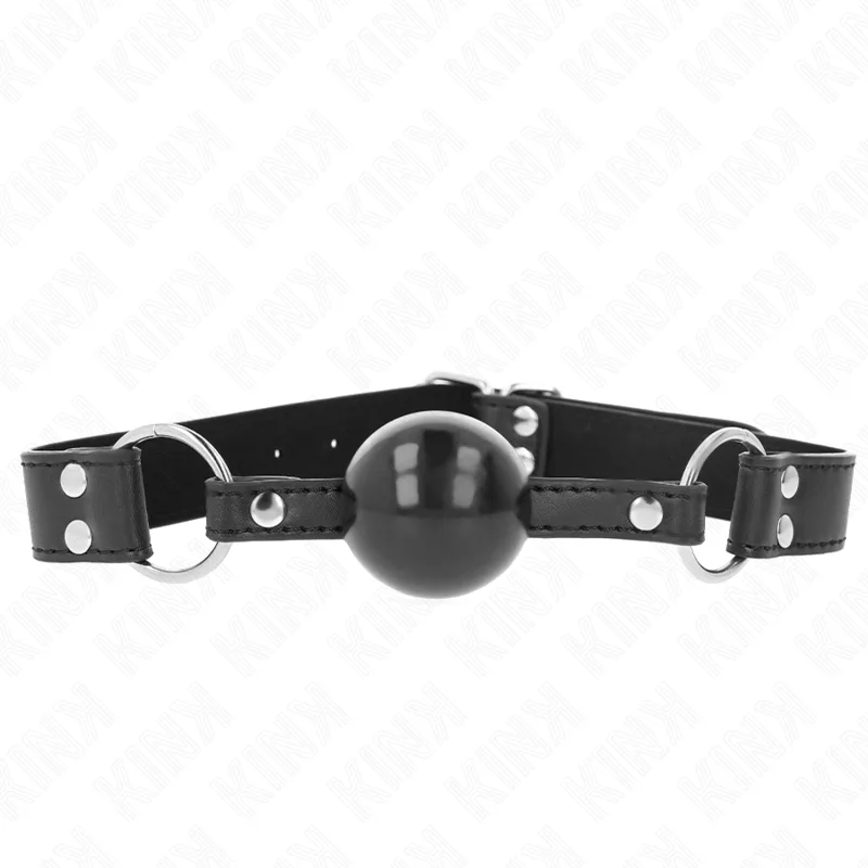 Kink Mjuk Ballgag med Justerbart Läderimiterande Rem – 4 cm Solid Boll, 62 x 2,5 cm Rem, Passar 42–58 cm
