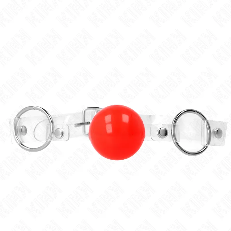 Kink – Röd Transparent PVC Munkavle med Justerbart Rem, 4 cm