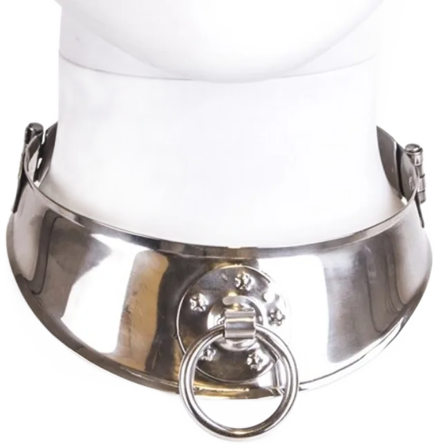 Metal Hard – Stainless Steel Restraint Collar with D-Ring and Padlock