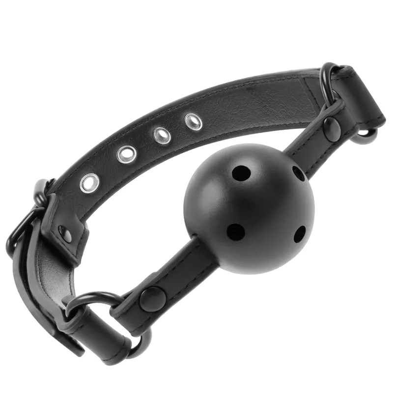 Fetish Submissive - Vegan Leather Breathable Ball Gag