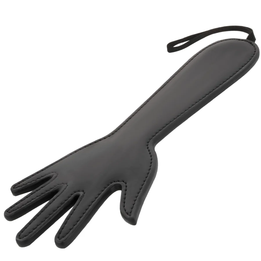 Darkness Black Fetish Hand Paddle with Spike Detail