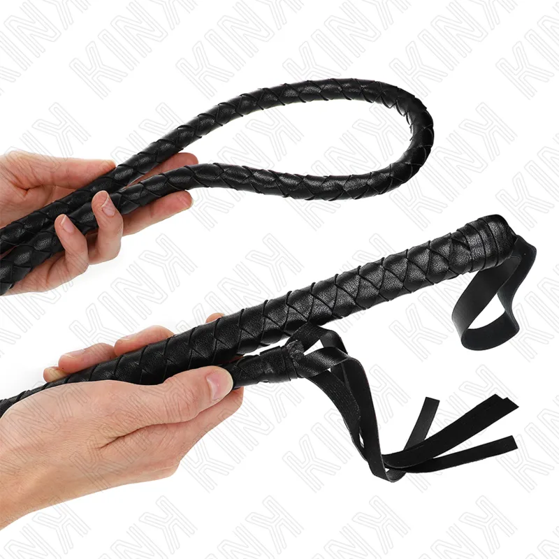 Kink Long Black Snake Whip 210 cm – Premium BDSM Sensationslek Piska