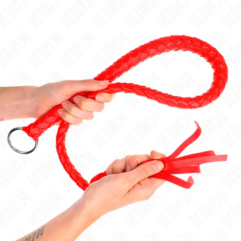 Kink Snake Whip med röd handring – 65 cm