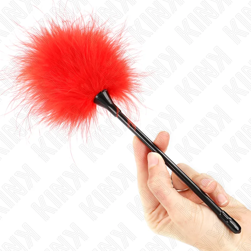 Kink Red Tickle Feather Teaser 27 cm – Sensoriskt stimuleringstillbehör för bondagelek