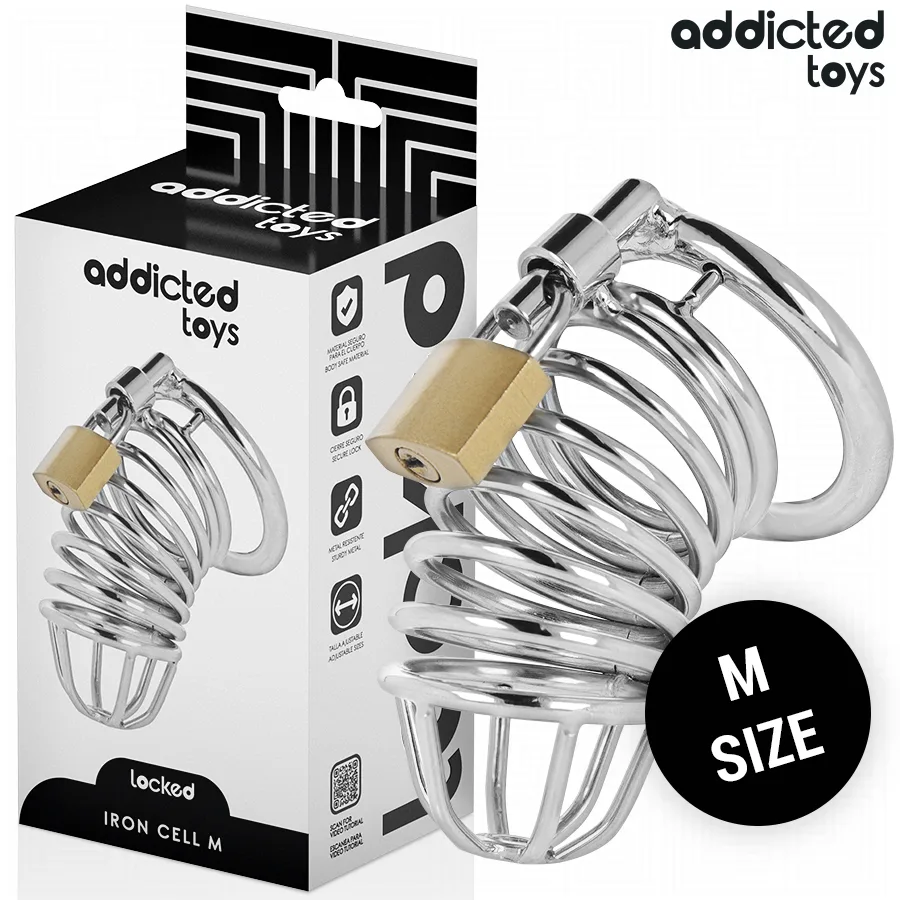 Addicted Toys Locked – Iron Cell Metallisk Penisbur för Kyskhet, Storlek M