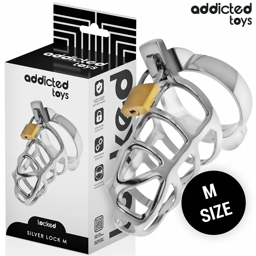 Addicted Toys Locked – Silver Lock Metall Peniskyskhetsbur, Storlek M