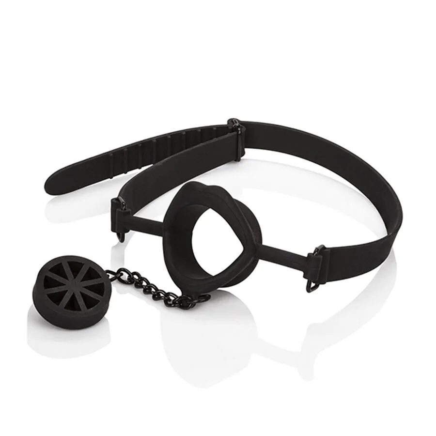 CalExotics Scandal Silicone Stopper Gag with Adjustable Strap and Removable Plug