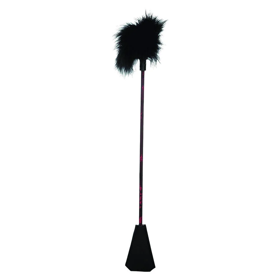 CalExotics Scandal Black Feather Whip – Dubbelsidigt Fjäderspö & Ridspö