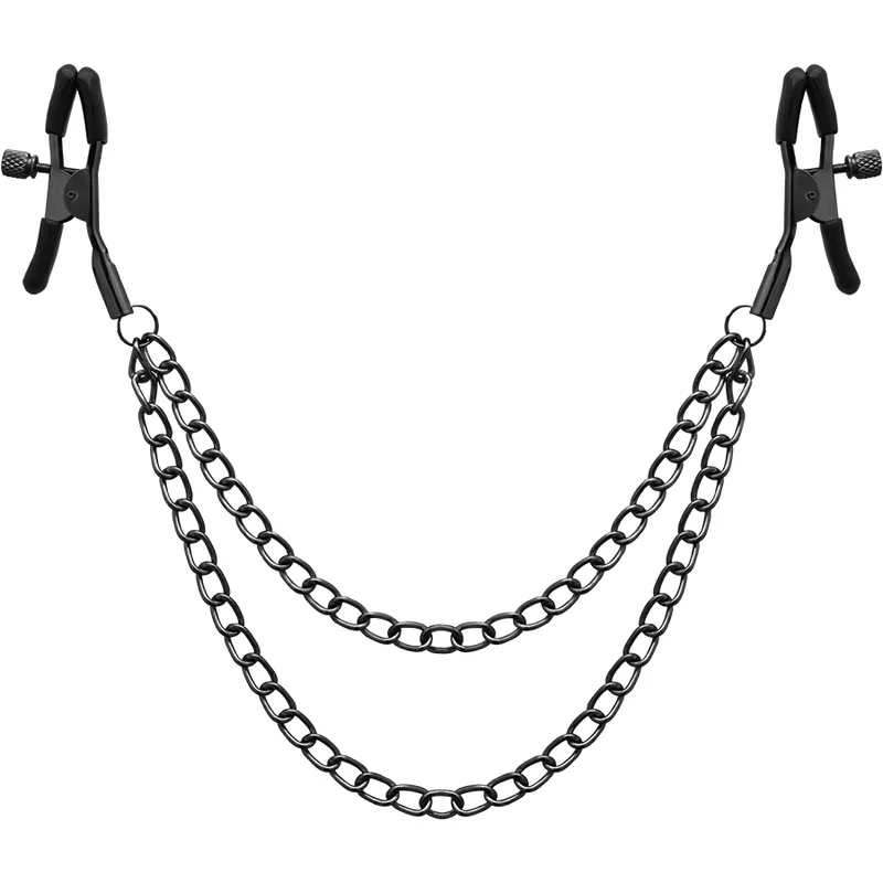 Begme Red Edition Nickelfria Bröstvårtsklämmor med Kedja – Unisex BDSM-tillbehör för Sensorisk Stimulering