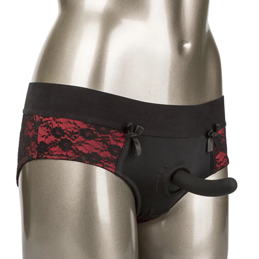 Calexotics - Scandal Crotchless Pegging Panty Set with Silicone Probe Size S/M