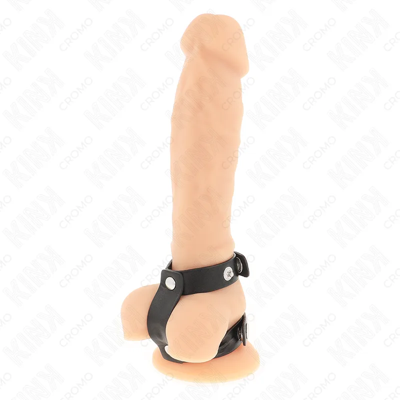 Kink Adjustable Double Leather Penis Ring