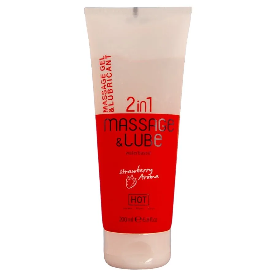 HOT Massage & Glide Gel 2-in-1 Strawberry Flavour – 200 ml