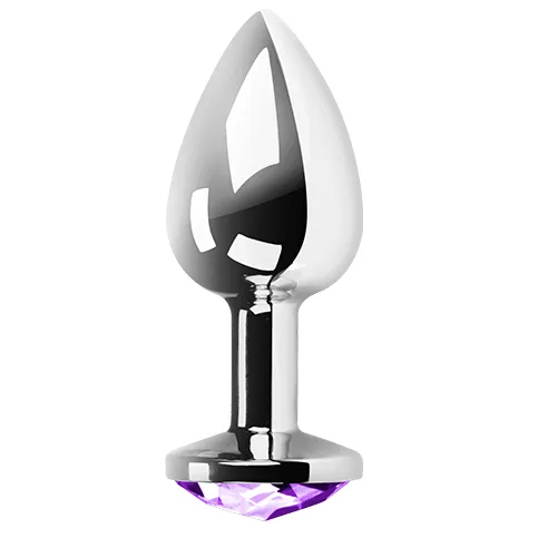 Secretplay - Anal Plug Lila M – Aluminium Butt Plug with Purple Diamond Base