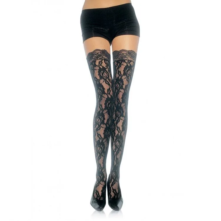 Leg Avenue - Blommiga Spetskantstrumpor