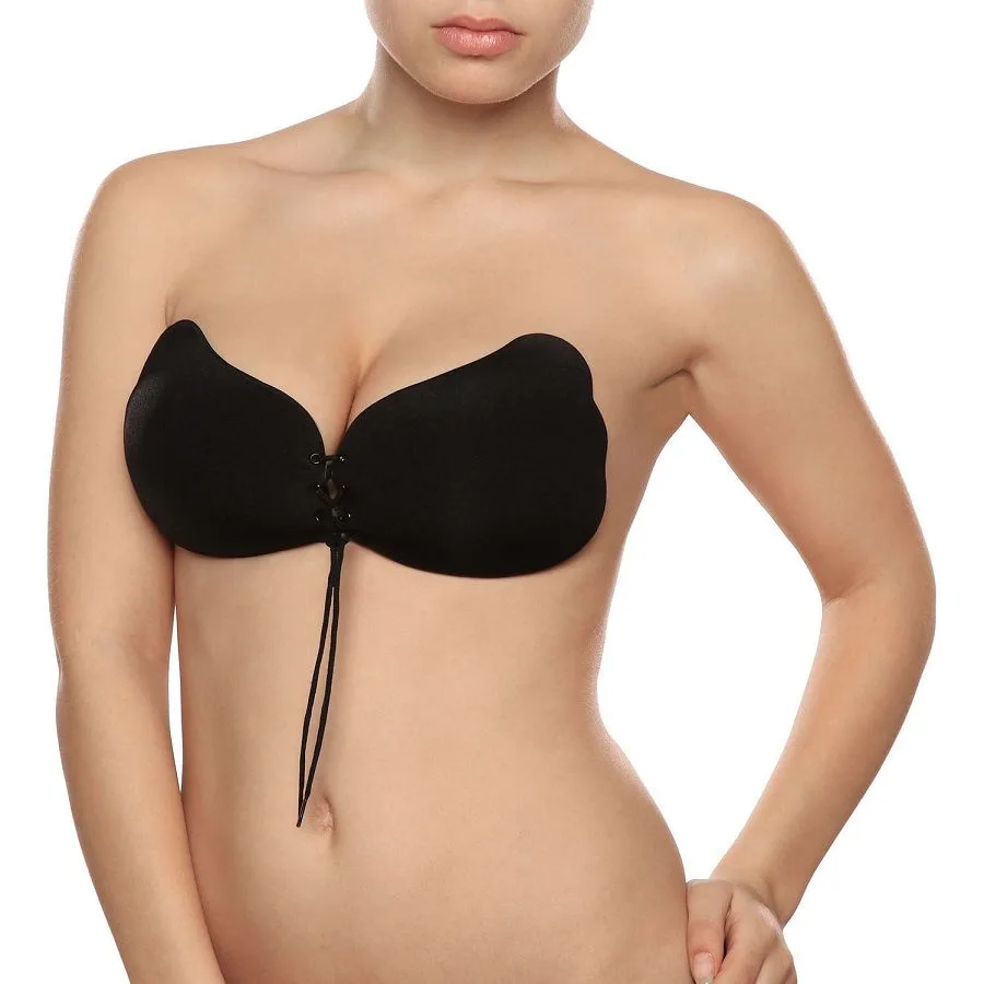 Bye-Bra Lace-It Enhancement Push-Up Adhesive Bra – Black, Cup D