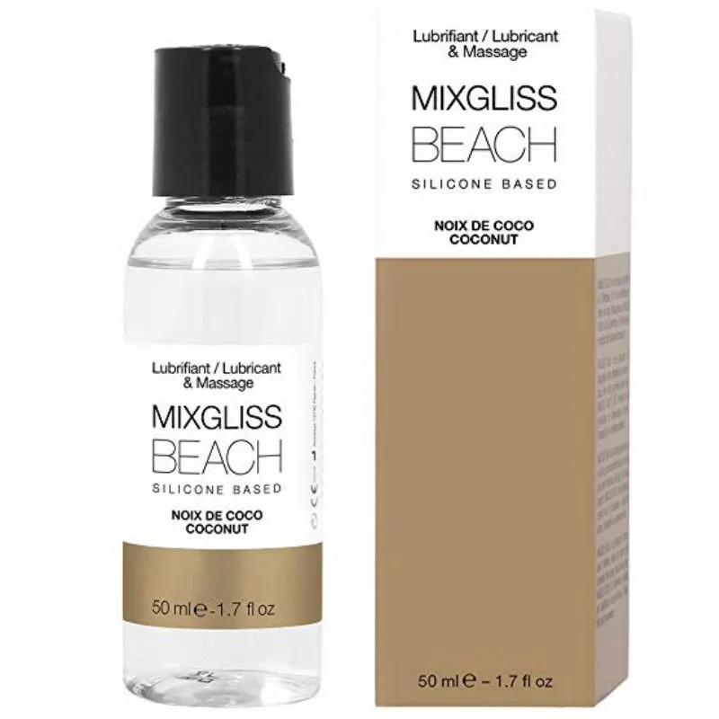 Mixgliss Beach Silikonbaserat 2-i-1 Glidmedel & Massagegel – Kokosdoft, 50ml