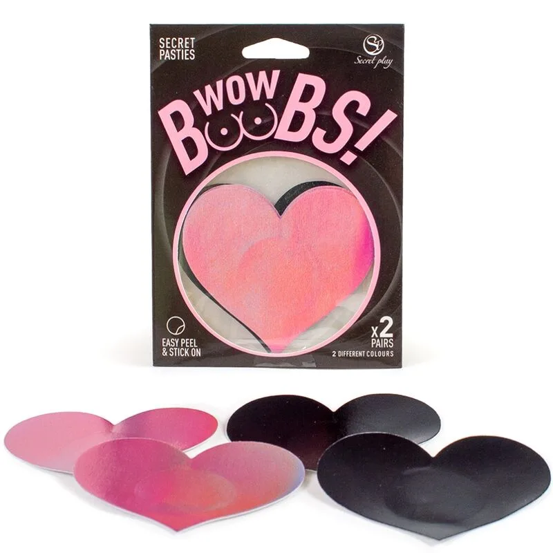 Secret Play - Wow Boobs! Hjärtformade Bröstvårtetäckare