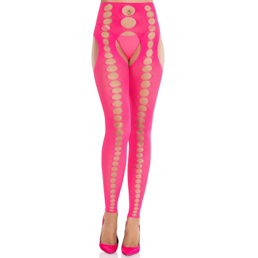 Leg Avenue - Strapless Seamless Opaque Stockings in Neon Pink